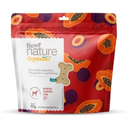 Biscoito P/ Cães Be Nature Organnact Ameixa Mamão Chia 150g