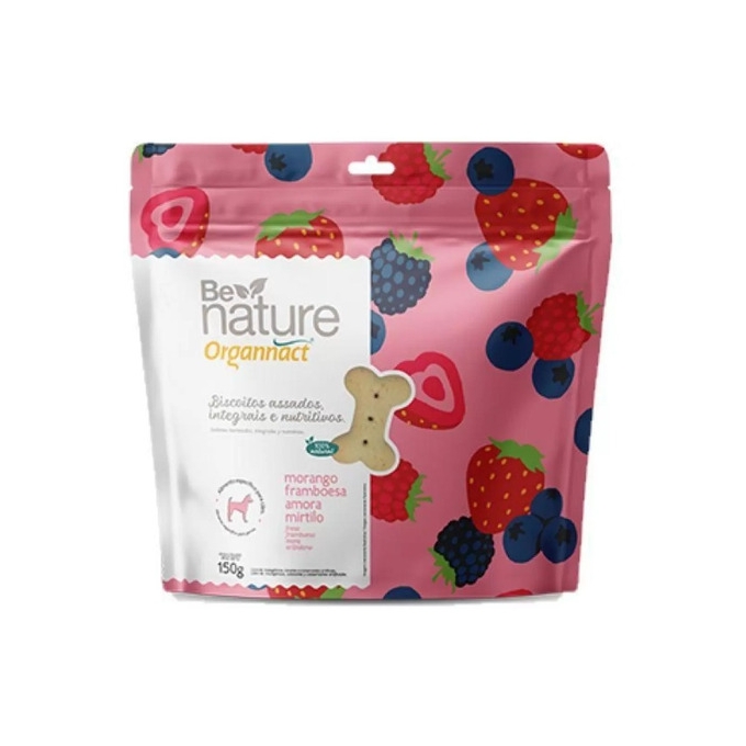 Biscoito Para Cães Be Nature Organnact Morango 150g