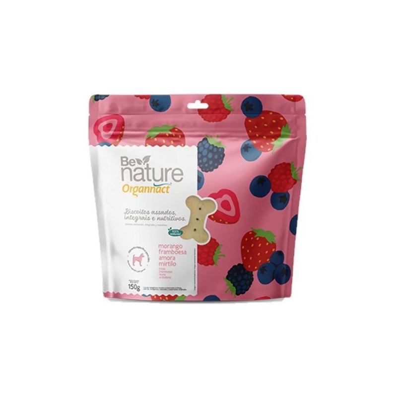 Biscoito Para Cães Be Nature Organnact Morango 150g