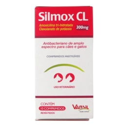 Antimicrobiano Silmox 300mg Vansil - Cx c/10 Comprimidos 