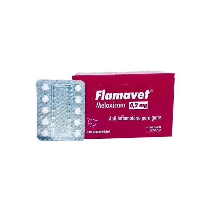  Flamavet Anti-inflamatório Para Gato 0,2mg  10 Comp Blister
