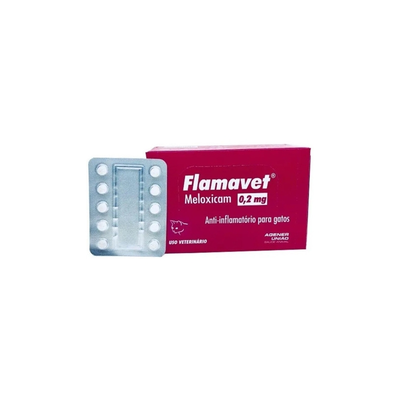  Flamavet Anti-inflamatório Para Gato 0,2mg  10 Comp Blister