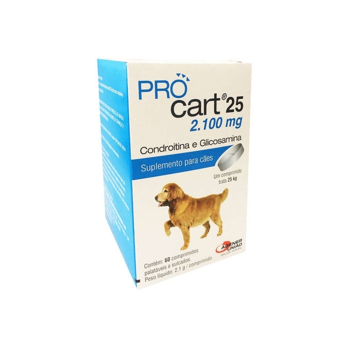 Procart 25 Condroitina E Glicosamina 60 Comp Cães Procart Agener União