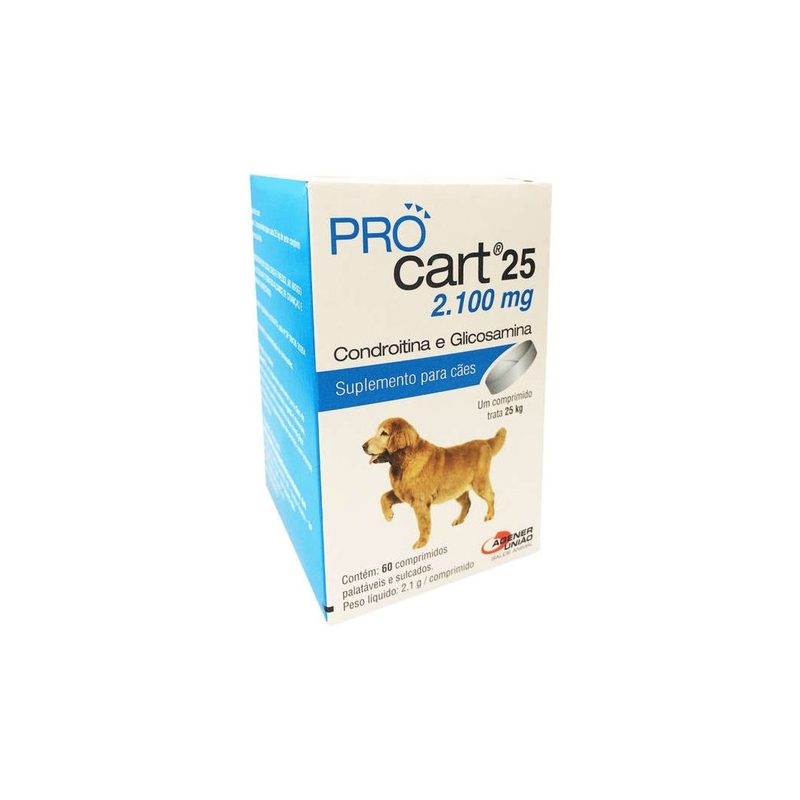 Procart 25 Condroitina E Glicosamina 60 Comp Cães Procart Agener União